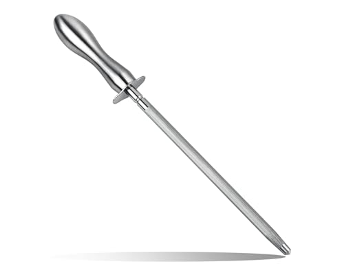 ds. distinctive style Honing Steel Küchenmesserschärfer Stab 12 Zoll Wetzstahl für Messer Premium Wolfram Stahl mit 304 Edelstahl-Griff von ds. distinctive style