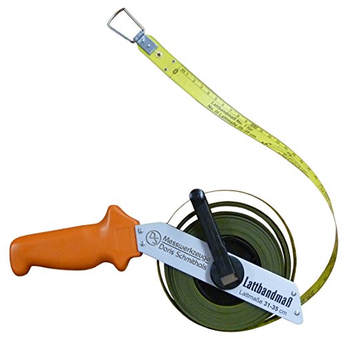 dsMesswerkzeuge Lattmaßband 31-39cm, Messband, Tape Measure, Dachdecker, Zimmerer, 125 cm, Federstahl, Metall, +/- 1-2 mm, 4250170907838 von dsMesswerkzeuge