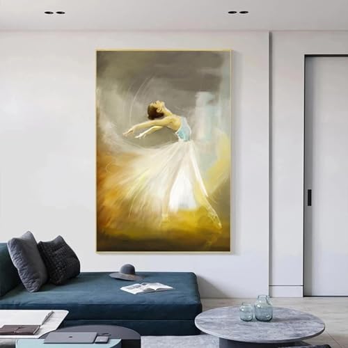 Abstrakte Tänzerin, Figur, Kunst, Ballerina-Gemälde, Leinwanddrucke, Wandkunst, Poster, Drucke, Wandbilder für Wohnzimmer, Heimdekoration, 50 x 70 cm, rahmenlos von dsdsgog