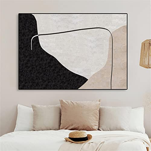 Beige Schwarz Gemälde Große Abstrakte Leinwand Kunst Gemälde Zeitgenössische Kunst Minimalistische Drucke Poster Home Wall Art Decor 60x80cm Rahmenlos von dsdsgog