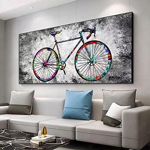Minimalistisches Fahrrad Gemälde Leinwand Wandkunst Graffiti Kunst Poster und Drucke Wandbild für Wohnzimmer Dekor 90x180cm Rahmenlos Minimalistisches Fahrrad Gemälde Leinwand Wandkunst Graffiti Kunst Poster und Drucke Wandbild für Wohnzimmer Dekor 90x180cm Rahmenlos von dsdsgog