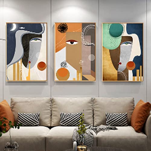dsdsgog Abstrakter Kreis Geometrische Kunstdrucke auf Leinwand Gemälde Wandkunst Bilder Moderne Kunstwerke Poster Vintage Wohnkultur Wandbild 60x80cmx3 Rahmenlos von dsdsgog