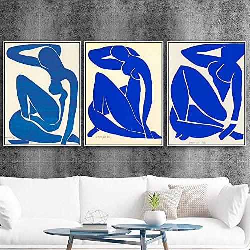dsdsgog Famous Blue Nude Art By Henri Matisse Canvas Paintings on The Wall Art Posters and Prints Wall Art Picture Home Decoration 20x30cmx3 Frameless von dsdsgog