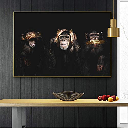 dsdsgog Nette weise 3 AFFE Gorilla Bilder Tier Poster und Drucke Leinwand Malerei Wandkunst für lebende Kinderzimmer Dekoration 20x30cm Rahmenlos von dsdsgog