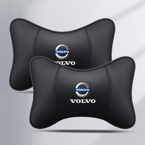dsetryj Auto Kopfstütze, für Volvo S60 S90 XC60 XC90 XC40 Auto Nackenkissen mit Memory Foam verstellbarem Riemen Abnehmbarer Abdeckung Weichheit Atmungsaktiv Komfortabel für Autositz Zubehör,2pcs/B von dsetryj