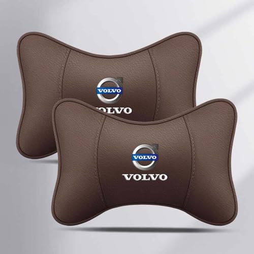 dsetryj Auto Kopfstütze, für Volvo S60 S90 XC60 XC90 XC40 Auto Nackenkissen mit Memory Foam verstellbarem Riemen Abnehmbarer Abdeckung Weichheit Atmungsaktiv Komfortabel für Autositz Zubehör,2pcs/C von dsetryj