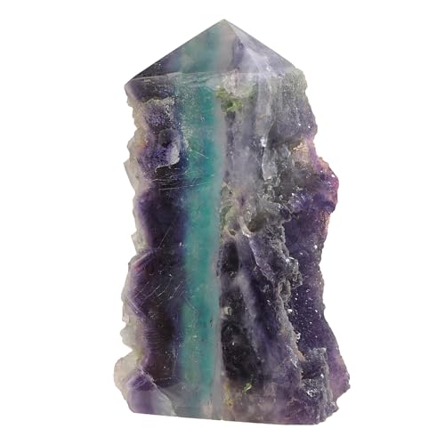 dssmboom Unregelmäßiger Kristallpunkt Steinstab für Meditation Flourit Kristall Cluster Geode Turm für Home Decor Mineral Probe, 3.94"-6.11" von dssmboom