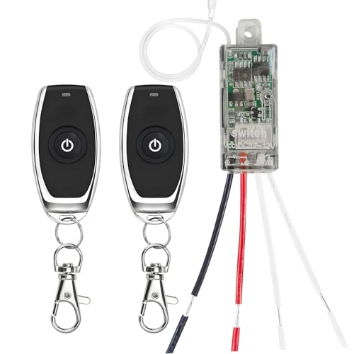 dstfuy 12v funkschalter,DC 12V 1 Kanal Trockenkontaktschalter Schaltrelais funkschalter,2A Mini Relais Wireless Lichtschalter Fernbedienung 164FT Langstrecken,für Deckenleuchten,LED Streifen. von dstfuy