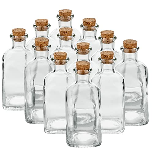 dszapaci 12x 120ml Glasflaschen mit Korken zum Befüllen - Leere Fläschchen für Likör, Öl, Essig von dszapaci