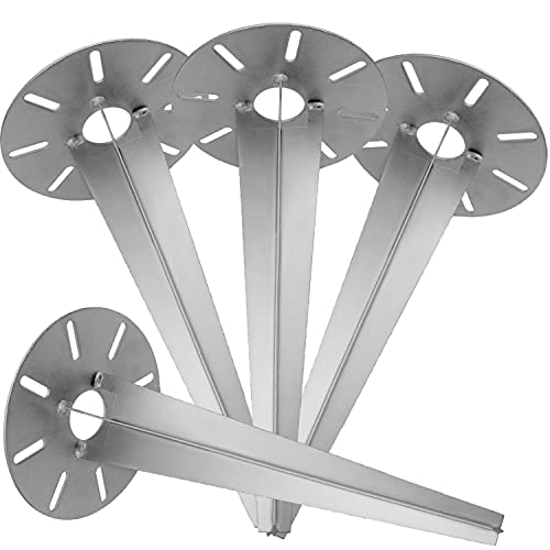 dszapaci 4X Erdspieß für Gartenleuchte 30 cm tief Metall Spieß für Steckdosensäule Teller Rund Ø 15cm Gartenspieß Bodenspieß für Lampen oder Außenleuchten von dszapaci