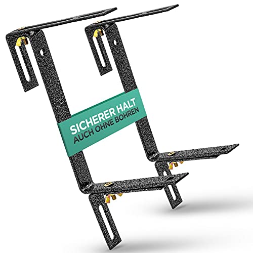 dszapaci Blumenkastenhalterung Balkon 2er Set Balkonkasten Halterung Geländer Halterung Blumenkasten Befestigung Blumenkastenhalter Verstellbar Balkonkästen Halterungen für Balkonkästen Blumenkästen von dszapaci