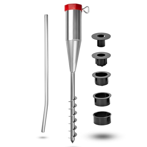 dszapaci Bodenhülse Für Wäschespinne Ø25-55mm Bodendübel Sonnenschirm-ständer Erdspieß Strand Eindrehhülse Erdanker Einschraubhülse Schirm-hülse Erdhülse Eindrehbodenhülse Fahnenmast von dszapaci