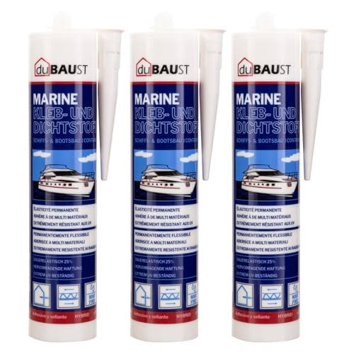 3x dubaust BOT24 Marine Klebdichtstoff für Boot Schiff Yacht Innen + Aussen UV-resistent Haftung auf allen Untergründen Bootskleber Dichtmasse 290ml Kartusche weiss 3x dubaust BOT24 Marine Klebdichtstoff für Boot Schiff Yacht Innen + Aussen UV-resistent Haftung auf allen Untergründen Bootskleber Dichtmasse 290ml Kartusche weiss von dubaust