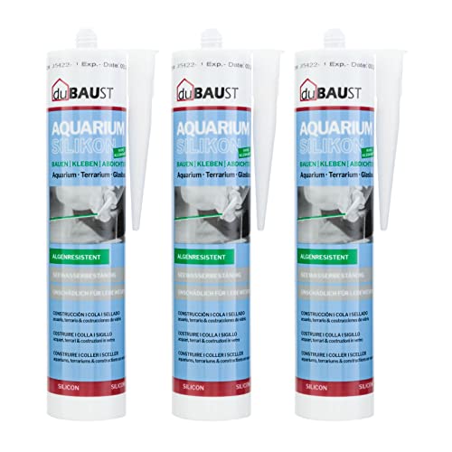 3x dubaust SAQ24 Aquarium Silikon 310ml Kartusche für Süsswasser und Meerwasser Aquarien Terrarium Glaskonstruktionen Aquariumkleber (Schwarz) von dubaust