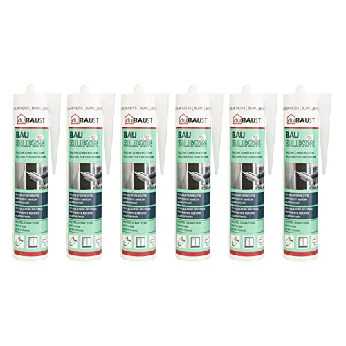 6x dubaust BAS24 Bausilikon Fenstersilikon Neutralsilikon Innen/Aussenbereich witterungsbeständig hochelastisch 310ml Kartusche (eiche) von dubaust