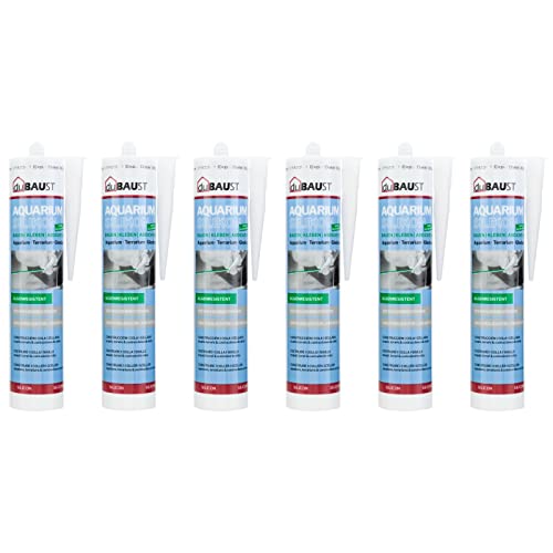 6x dubaust SAQ24 Aquarium Silikon 310ml Kartusche für Süsswasser und Meerwasser Aquarien Terrarium Glaskonstruktionen Aquariumkleber (Schwarz) von dubaust