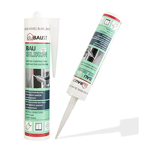 dubaust BAS24 Bausilikon Fenstersilikon Neutralsilikon Innen/Aussenbereich witterungsbeständig hochelastisch 310ml Kartusche (anthrazit) von dubaust