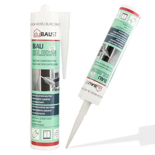 dubaust BAS24 Bausilikon Fenstersilikon Neutralsilikon Innen/Aussenbereich witterungsbeständig hochelastisch 310ml Kartusche (grau) von dubaust