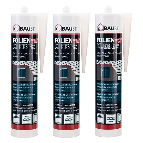 3x dubaust BFK24 Folienkleber Baufolienkleber Dampfsperrenkleber Fensterband Fensteranschlussband Dampfbremsen Dampfsperrfolien Kleber 310ml blau von dubaust