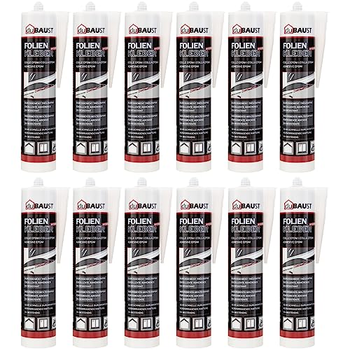 12x dubaust EMP24 EPDM Kleber Folienkleber hochelastisch EPDM Folie Teichfolie Baufolie Dichtfolie 290ml schwarz von dubaust