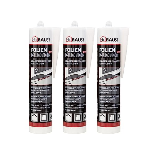 3x dubaust EMP24 EPDM Kleber Folienkleber hochelastisch EPDM Folie Teichfolie Baufolie Dichtfolie 290ml schwarz von dubaust