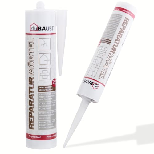 dubaust REP24 Reparaturmörtel Fugenmörtel Express Zement Mörtel Innen Aussen 310ml Kartusche Zementgrau (1) von dubaust