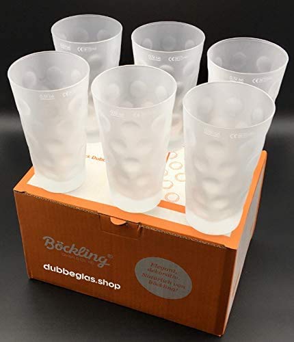 Premium Dubbeglas 6 Stück 0,5 Liter (satiniert) - Pfalz Weinschorle Glas, Pfälzer Schorle Glas, Dubbegläser von dubbeglas.shop