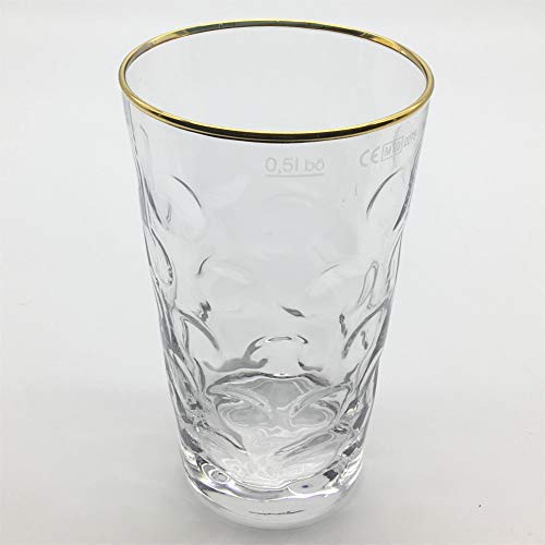Dubbeglas mit Goldrand (0,5 L klar) von dubbeglas.shop