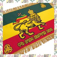 Drs/Löwe Von Juda Bestickte Wanddekoration Mit Fransen Wandteppich Haile Selassie I Reggae Jah Rasatafari Äthiopien von dubrockers