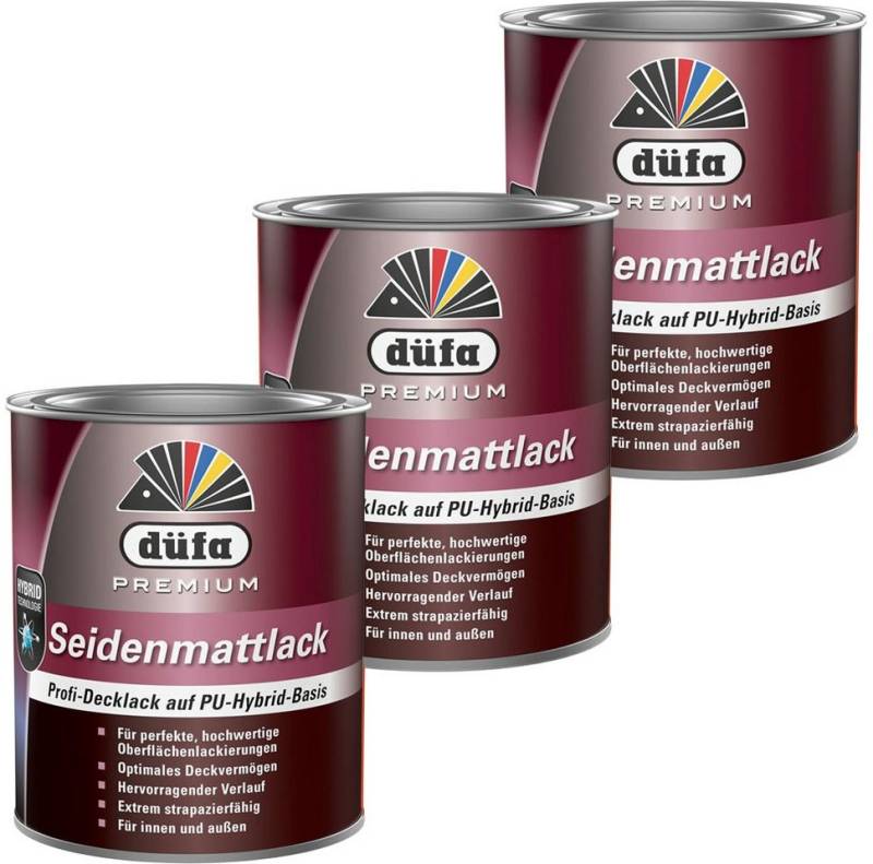 düfa Lack PREMIUM Seidenmattlack 750 ml matter Buntlack, Profi-Decklack mit Hybridtechnologie von düfa