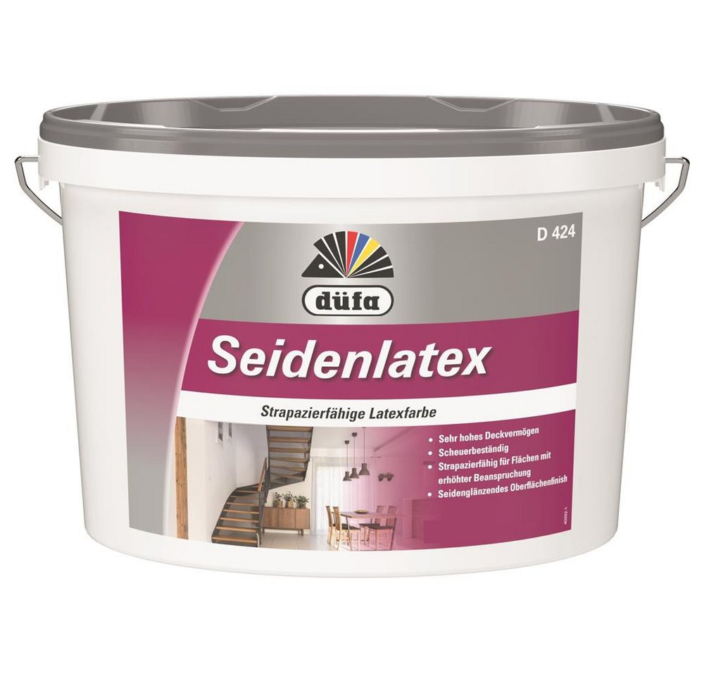 düfa Latexfarbe Seidenlatex 2,5 l Wandfarbe Seidematt Farbe Weiß, Sehr hohes Deckvermögen + Scheuerbeständig düfa Latexfarbe Seidenlatex 2,5 l Wandfarbe Seidematt Farbe Weiß, Sehr hohes Deckvermögen + Scheuerbeständig von düfa