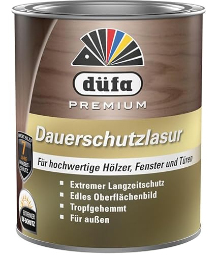 düfa Premium Dauerschutzlasur NUSSBAUM 750 ml Lasur Holz-Schutzlasur │ Extremer UV-Schutz │ Langzeit-Allwetterschutz von düfa
