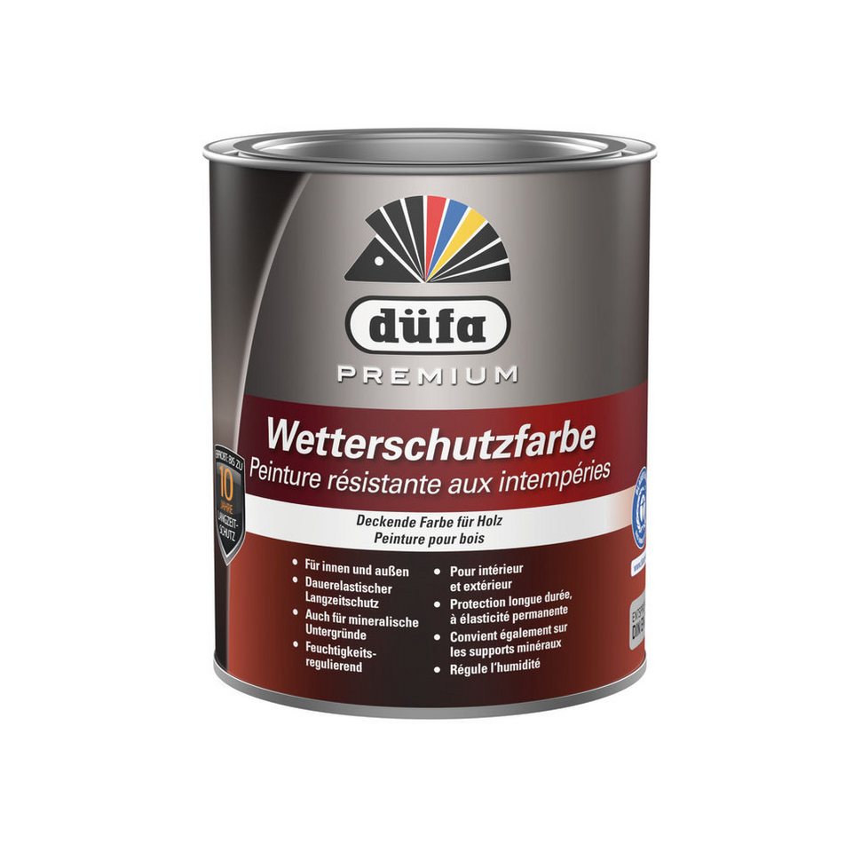 düfa Wetterschutzfarbe Premium Dauerschutzfarbe 750 ml Holzfarbe Holzlack verschiedene Farben, Langzeitschutz und hoch witterungsbeständig düfa Wetterschutzfarbe Premium Dauerschutzfarbe 750 ml Holzfarbe Holzlack verschiedene Farben, Langzeitschutz und hoch witterungsbeständig von düfa