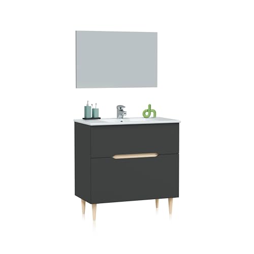 duehome Badezimmerschrank mit Spiegel, Badezimmer Modul, Módulo Baño von duehome
