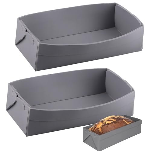 duisoad 2 Stück Kastenform Kuchen, Faltbare Silikon Backformen Brotbackform Kastenform Brot für Kuchen, Brotbackformen, BPA-freie von duisoad