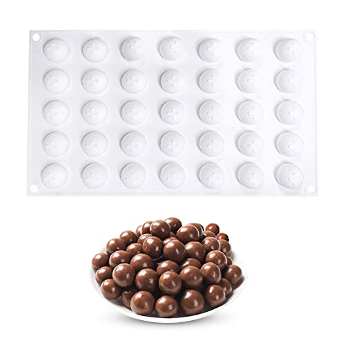 duoyif Schokoladenformen Kugelform Silikonform 35 Löcher Ø 2cm Schokoladenformen Kugel Pralinenform Kugel Silikonform Für Diy Schokoladen Kugeln Kuchen Eiskugeln Gelee Eiswürfel Bonbons Dome-Mousse von duoyif