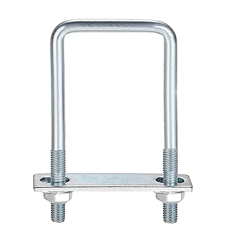 duoyif U-Schrauben M10 Große U-Bolzen 100x180mm U-Bügel Quadratische, U-Schrauben Edelstahl Mit Mutter Rahmenplatte Unterlegscheibe, U-Schrauben FüR Rohr Befestigung Auto Abschleppen (100 x 180 mm) von duoyif