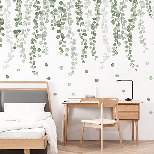 duoyif Wandtattoo Hängende Blätter Wandtattoo Pflanze Blätter Wandaufkleber Hängende Rebe Wandsticker Grün Efeu Wandtattoo Wohnzimmer Schlafzimmer Sofa Hintergrund Flur Kinderzimmer Wanddeko 45x100cm von duoyif