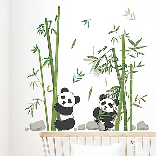 duoyif Wandtattoo Panda Bambus Wandaufkleber Bär Bambus Wandtattoo Tierische Pflanzen Wandaufkleber Tier Panda Wandaufkleber Panda Bambus Wandsticker Kinderzimmer Babyzimmer Wohnzimmer Wanddeko von duoyif