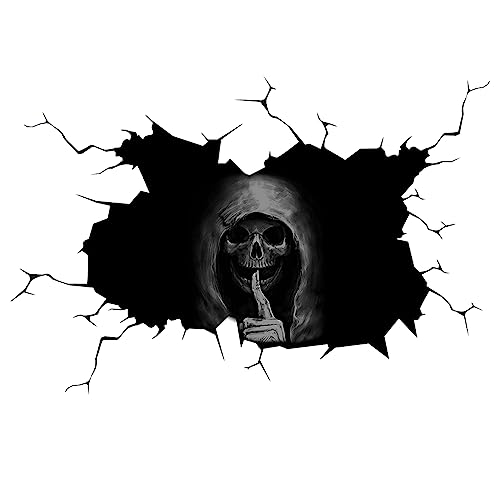 duoyif Wandtattoo Totenkopf Wandaufkleber, Skull Wand Fenster Aufkleber, Wandaufkleber Schädel Wandbild, Halloween Wandaufkleber Totenkopf Skull Wandsticker Für Geisterfest Fenster Wanddeko (A) von duoyif