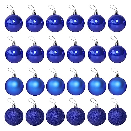 duoyif Weihnachtskugeln 4cm 24Stück Weihnachtskugeln Kunststoff Kleine Weihnachtskugeln Plastik Christbaumkugeln Decor Glitzernd Weihnachts Kugeln Für Weihnachtst Baum Partys Hochzeit Deko (Blau) von duoyif