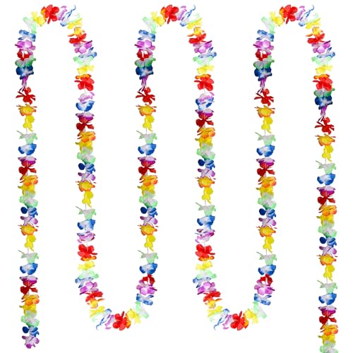 douyif Hawaiian Girlande De Blumen Hibiskus Hawaiian Blumengirlande Deko Hawaiian Garland Hibiscus für Hawaii Tropische Karneval Sommer Strand Theme Aloha Tiki Party Hängedeko (30 Meter) von duoyif