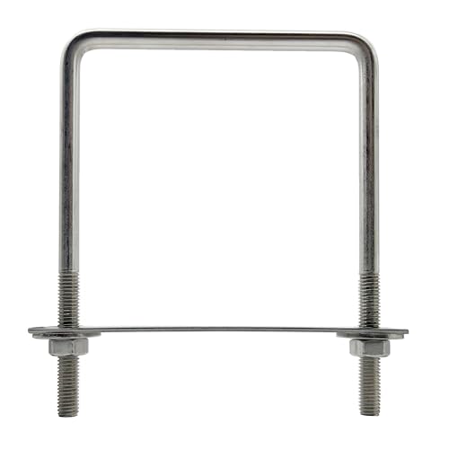 duoyif 2 Satz U-Bolzen Vierkant 100mm x 140mm U-Schrauben, Innerer Durchmesser 100mm, U-Bügel Bügelbolzen Edelstahl Mit Mutter Rahmenplatte, U Bügelschraube FüR Rohr Befestigung (M8-100x140mm) von duoyif