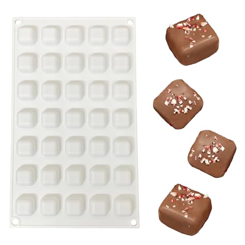 duoyif Schokoladenform Quadratische Silikonform 35Löcher Cube Silikonform Quadratische Pralinenform Würfel Schokolade Backform Würfelform Für Schokolade Eiswürfel Süßigkeiten Kuchen Deco (B) von duoyif