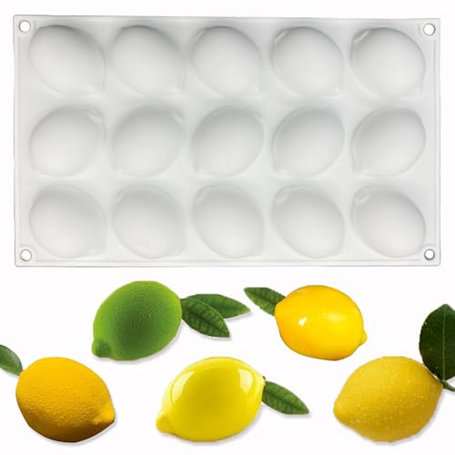 duoyif Silikonform Zitrone Formen Silikon Backform Zitronenform Schokoladenform Zitrone Dessert Mousse Kuchenform Silikonform Kuchen Obst Für Schokolade Pudding Gebäck Kuchendeko (Weiß, 55x25mm) von duoyif