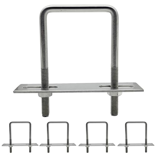 duoyif U-Bolzen M6 5Stk 45 mm x 80 mm U Bolzen Quadratisch, Bügelschraube U Bügel, U-Schrauben Edelstahl Mit Mutter Rahmenplatte, U Bügelbolzen Für Rohr Befestigung Auto Abschleppen (M6 45x80mm) von duoyif