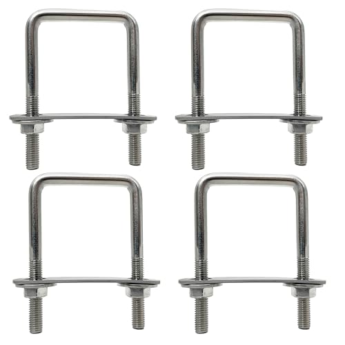 duoyif U-Schrauben Vierkant M8 50mmx90mm U-Bolzen Quadratische, Innerer Durchmesser 50mm, U-Bügel Bügelbolzen Edelstahl Mit Mutter Rahmenplatte, U Bügelschraube FüR Rohr Befestigung (M8-50x90mm) von duoyif