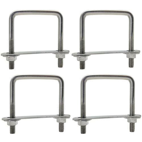 duoyif U-Schrauben Vierkant M8 60mmx80mm U-Bolzen Quadratische, Innerer Durchmesser 60mm, U-Bügel Bügelbolzen Edelstahl Mit Mutter Rahmenplatte, U Bügelschraube FüR Rohr Befestigung (M8-60x80mm) von duoyif