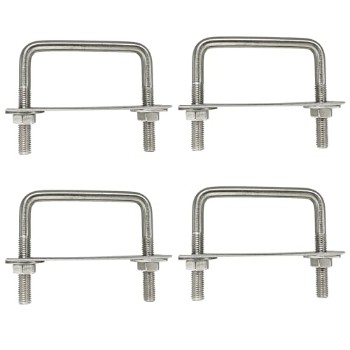 duoyif U-Schrauben Vierkant M8 70mmx70mm U-Bolzen Quadratische, Innerer Durchmesser 70mm, U-Bügel Bügelbolzen Edelstahl Mit Mutter Rahmenplatte, U Bügelschraube FüR Rohr Befestigung (M8-70x70mm) von duoyif