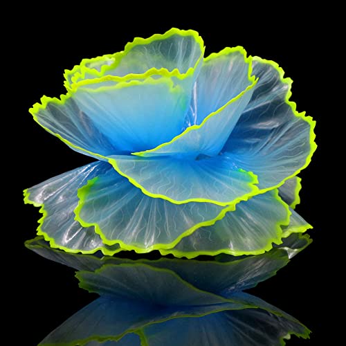 duozoanz Künstliche Koralle Leuchtende Wasserpflanzen Pflanzen - Aquarium Glühende Deko aus Silikon Leuchtet im Dunkeln für Landschaft Dekoration Blumen Ornamente, Blau, 7,5x5x9cm von duozoanz